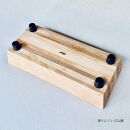 ペットフードテーブル　carving&nbsp;S&nbsp;2連（福岡市内製造）（ガラスボウル付き）