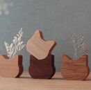 木製ネコ花瓶　４種セット