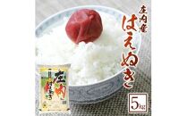  令和6年産[精米]はえぬき 5kg×1袋 [農産物検査員おすすめの庄内米] SY[荘内米穀商業協同組合]