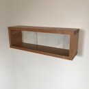 【ボックスシェルフ：壁に取り付ける(引っ掛ける)家具 ガラスの引き戸】棚 シェルフ ウォールシェルフ ラック ウォールラック カップボード 食器棚 チェリー ガラス 引き戸 壁掛け 壁掛け収納 石膏ボード 賃貸 どこでも nove