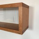 【ボックスシェルフ：壁に取り付ける(引っ掛ける)家具 ガラスの引き戸】棚 シェルフ ウォールシェルフ ラック ウォールラック カップボード 食器棚 チェリー ガラス 引き戸 壁掛け 壁掛け収納 石膏ボード 賃貸 どこでも nove