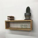 【ボックスシェルフ：壁に取り付ける(引っ掛ける)家具 ガラスの引き戸】棚 シェルフ ウォールシェルフ ラック ウォールラック カップボード 食器棚 チェリー ガラス 引き戸 壁掛け 壁掛け収納 石膏ボード 賃貸 どこでも nove