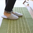 【ライトグリーン】優踏生 洗いやすい キッチンマット 約45cm×120cm 洗える 滑り止め 防汚