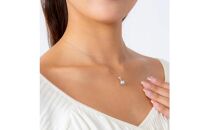 【星影】ウルトラスカイブルー&nbsp;アコヤパール&nbsp;ダイヤモンド&nbsp;プラチナ&nbsp;ペンダントトップ｜無調色&nbsp;アコヤ真珠&nbsp;8.0mm&nbsp;セミラウンド&nbsp;PT900