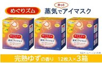 めぐりズム 蒸気でホットアイマスク[完熟ゆずの香り] 36枚(12枚入×3箱) [池亀商店]