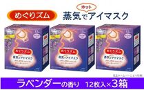 めぐりズム 蒸気でホットアイマスク[ラベンダーの香り] 36枚(12枚入×3箱) [池亀商店]