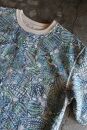 [HAM IAM]【数量限定】手差型染クルーネックTシャツ「群生平目」グリーン系(緑色系)【Lサイズ】
