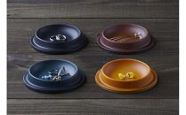 colmレザートレイ丸型Sサイズ　ブラウン　立体成型で作った本革製トレー