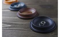 colmレザートレイ丸型Sサイズ　ブラウン　立体成型で作った本革製トレー
