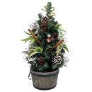 LEDミニクリスマスツリー 33cm ブラウン