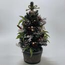 LEDミニクリスマスツリー 33cm ブラウン