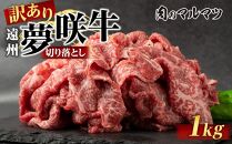 【訳あり　数量限定】遠州夢咲牛　切り落とし 1000g（200ｇ×5パック）  静岡県　地元大人気！！お肉屋さんマルマツのスライス　和牛　