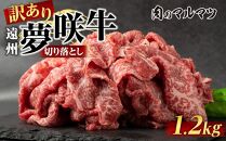 【訳あり　数量限定】遠州夢咲牛　切り落とし&nbsp;1200g（200ｇ×6パック）&nbsp;&nbsp;静岡県　地元大人気！！お肉屋さんマルマツのスライス　和牛　