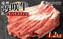 遠州夢咲牛　バラスライス　1200g（200ｇ×6パック）&nbsp;&nbsp;静岡県　和牛　お肉屋さんマルマツ