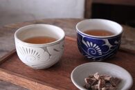 ＜受注生産品＞唐草手碗＜５色セット＞｜沖縄 那覇市 日用品 食器 グラス マグカップ  唐草 線彫 陶器  受注生産品  手作り 伝統工芸 やちむん