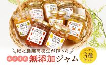 ☆紀北農芸高校生が作った☆おすすめ無添加ジャム３種セット[順次発送] [KF12]