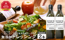 りんご・玉ねぎたっぷり 無添加ドレッシング 2本セット【 ドレッシングボトル 調味料 調味料セット 食べ比べセット 食べ比べ 小分け ギフト おしゃれ 旭川市 北海道 】_04725