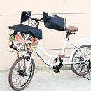 配色パイピング入り自転車用ハンドルカバー　ブラック