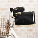 配色パイピング入り自転車用ハンドルカバー　ブラック