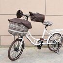 配色パイピング入り自転車用ハンドルカバー　ダークブラウン