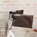 配色パイピング入り自転車用ハンドルカバー　ダークブラウン