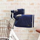 配色パイピング入り自転車用ハンドルカバー　ネイビー