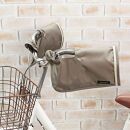配色パイピング入り自転車用ハンドルカバー　グレージュ