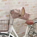 配色パイピング入り自転車用ハンドルカバー　スモーキーピンク