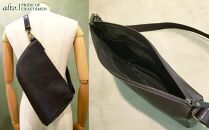 【alto.】アニリンレザー　リバーシブルボディバッグ　AMSB-1223（ブラウン）