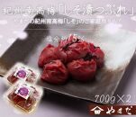 ご家庭用 大容量 紀州南高梅 しそ漬 つぶれ 塩分約15％ 700g×2 ［YM16］