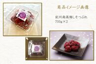 ご家庭用 大容量 紀州南高梅 しそ漬 つぶれ 塩分約15％ 700g×2 ［YM16］