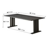 浮造り＋波型加工の&nbsp;高級&nbsp;ダイニングテーブル&nbsp;単品&nbsp;無垢材&nbsp;（アネーロ１８０Tスミ色）&nbsp;食卓&nbsp;うづくり&nbsp;無垢&nbsp;テーブル&nbsp;おしゃれ&nbsp;モダン&nbsp;大川市&nbsp;大川家具