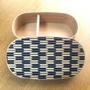 紀州漆器&nbsp;曲げわっぱ&nbsp;弁当箱&nbsp;矢羽&nbsp;青（九州国産日田杉）［YS94］