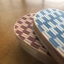 紀州漆器&nbsp;曲げわっぱ&nbsp;弁当箱&nbsp;矢羽&nbsp;青&nbsp;朱&nbsp;2個セット（九州国産日田杉）［YS95］