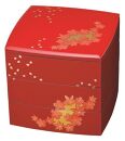 6.5寸 胴張 重箱 お重 三段重箱 朱 箔春秋 おせち お正月 おせち料理 運動会 国産 ふるさと【YG1】