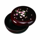 菓子器&nbsp;6.0寸&nbsp;溜&nbsp;里桜（内梨地）【YG92】