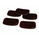 5.3寸&nbsp;長角銘々皿&nbsp;溜塗&nbsp;松葉&nbsp;(5枚組)【YG110】