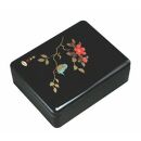 紀州漆器 新丸型文庫DX 黒 さえずり【YG341】