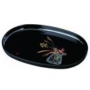 小判盆&nbsp;PC&nbsp;42cm&nbsp;黒&nbsp;盛絵花かご【YG423】