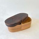 紀州塗り&nbsp;曲げわっぱ&nbsp;弁当箱&nbsp;九州杉&nbsp;焼杉加工［YS111］