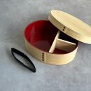 紀州漆器&nbsp;曲げわっぱ&nbsp;弁当箱&nbsp;白木&nbsp;内朱&nbsp;伝統工芸［YS114］