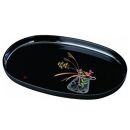 小判盆&nbsp;PC&nbsp;42cm&nbsp;黒&nbsp;盛絵花かご【YG423】