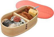 ［チェリーピンク］曲げわっぱ&nbsp;豆型&nbsp;カラー&nbsp;弁当箱&nbsp;紀州漆器&nbsp;まげわっぱ［YS127］