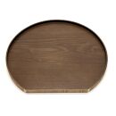 ［マロンブラウン］紀州漆器&nbsp;木製&nbsp;カラー半月盆&nbsp;トレー&nbsp;約36cm［YS140］