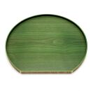 ［リーフグリーン］紀州漆器&nbsp;木製&nbsp;カラー半月盆&nbsp;トレー&nbsp;約36cm［YS142］