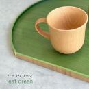［リーフグリーン］紀州漆器&nbsp;木製&nbsp;カラー半月盆&nbsp;トレー&nbsp;約36cm［YS142］