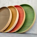 ［ライトブラウン］木製&nbsp;お盆&nbsp;曲げわっぱ&nbsp;カラー丸盆&nbsp;まげわっぱ&nbsp;紀州漆器［YS143］