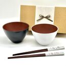 食洗機 電子レンジ 対応 お椀 ブラック ホワイト 2個セット 箸付き 2膳 4点セット モノクロマルチボウル［YS150］