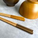 ギフトボックス付き ペア ナチュラルボウル ブラウン 2個セット 箸付き［YS152］