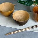 ギフトボックス付き ペア ナチュラルボウル ブラウン 2個セット 箸付き［YS152］